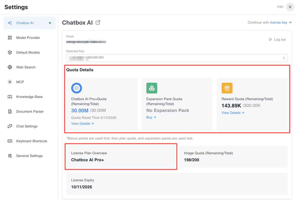 Chatbox Desktop App settings